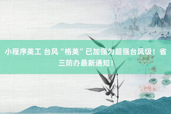 小程序美工 台风“格美”已加强为超强台风级！省三防办最新通知！